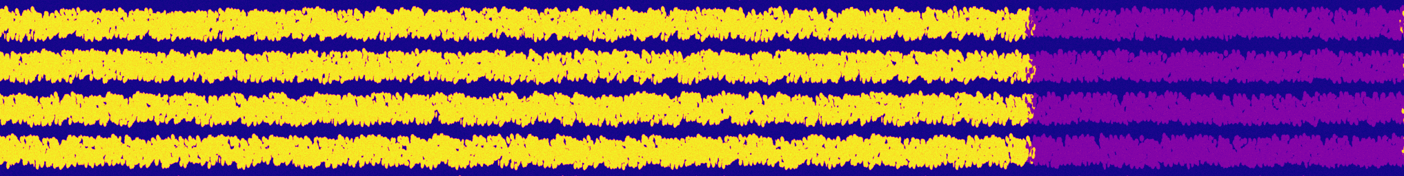 Figura 7. Faixa sintética do índice CIre, exibida com o comprimento na horizontal. A escala plasma foi limitada aos percentis 2 e 98, entre 0,11 e 2,25; a mistura espectral não incluiu sombras.