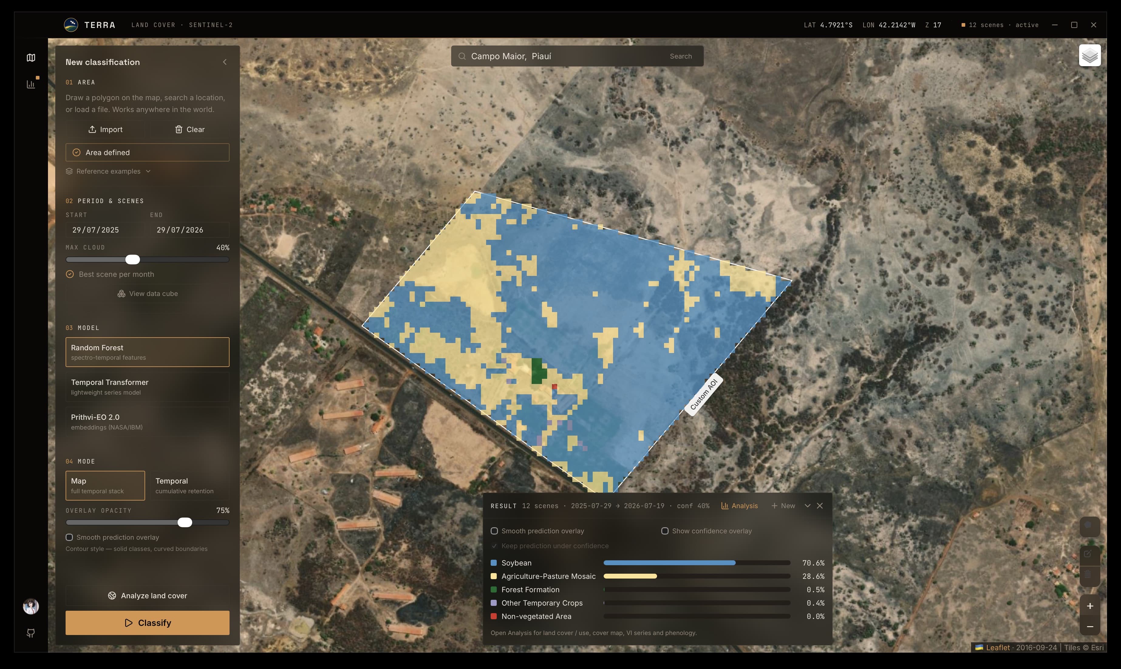 Random Forest prediction overlay